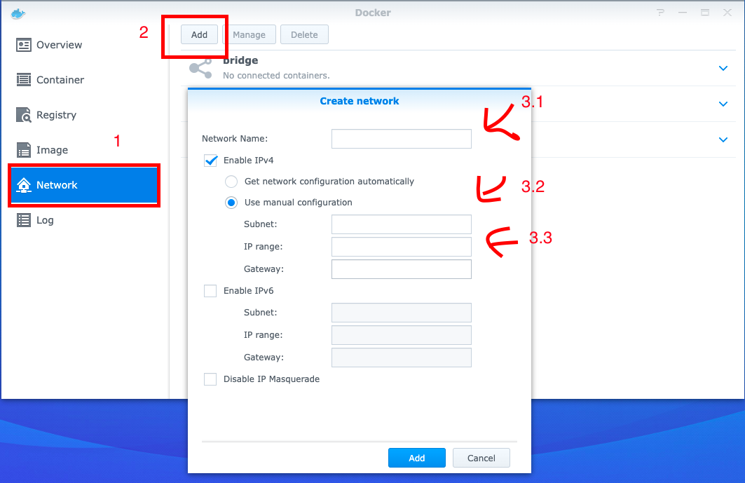 Create an user-defined bridge network