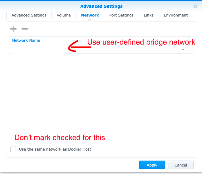 Setup container 5 - Network tab