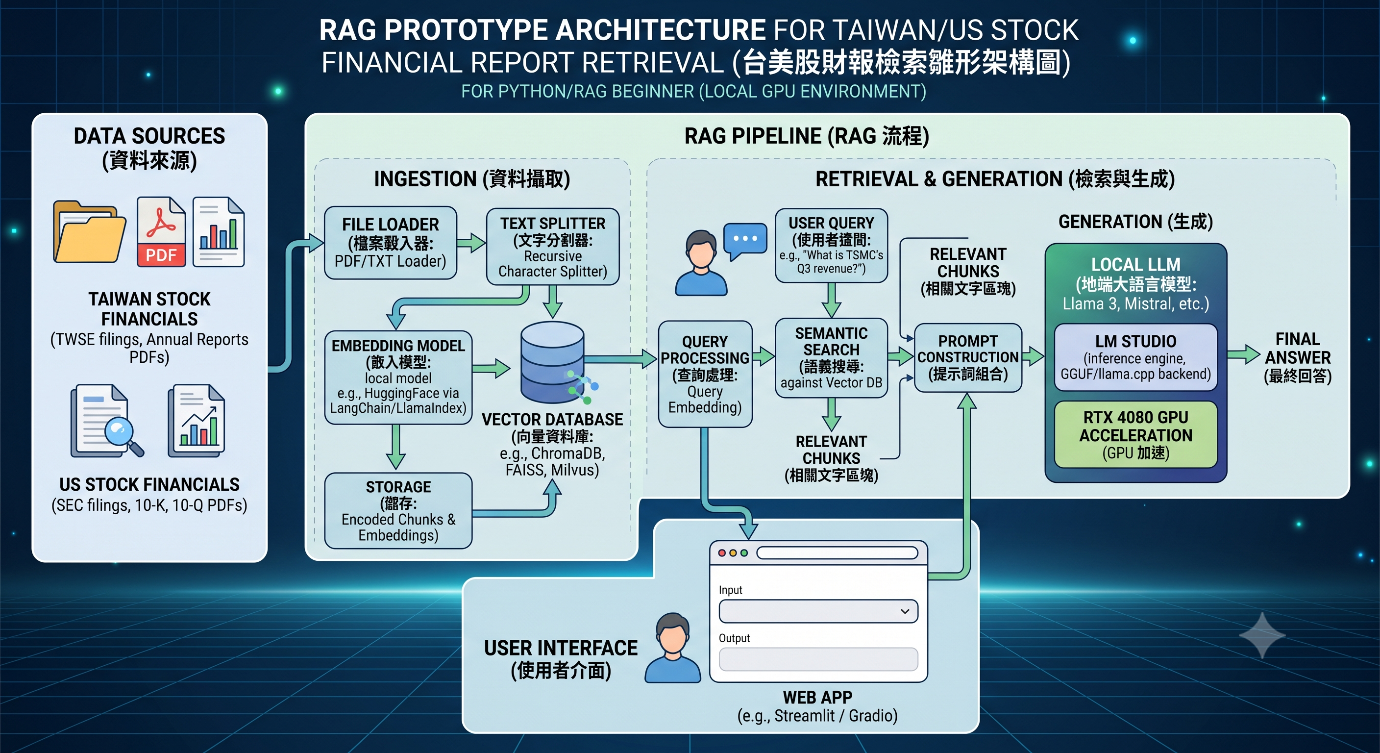 Financial Report RAG in Local AI | 在 PC 運作的台美股公司財報RAG產品
